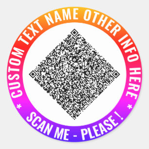 Your QR Code Sticker Template with Custom Text