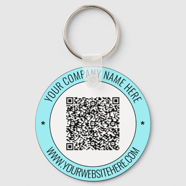 Your QR Code Text and Colours Promotional Keychain (Front)