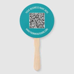 Your QR Code Text Promotional Business Hand Fan