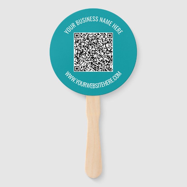 Your QR Code Text Promotional Hand Fan Template (Back)