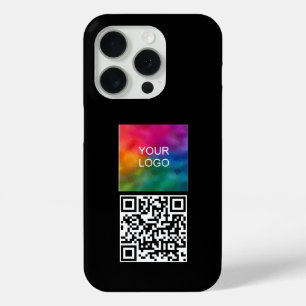 Your QR Code Upload Logo Template Elegant Modern iPhone 15 Pro Case