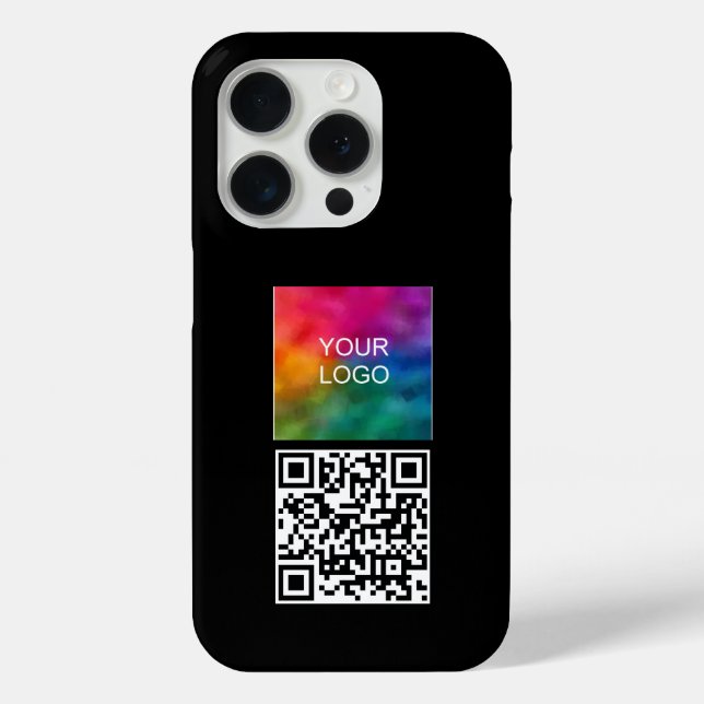 Your QR Code Upload Logo Template Elegant Modern Case-Mate iPhone Case (Back)