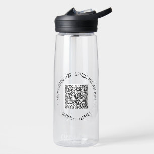 Your QR Code Water Bottle Example Personalize Text
