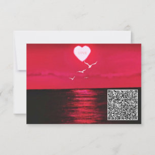 Your QR Code Wish Birthday Card Sea Sunset Love