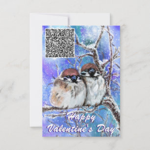 Your QR Code Wishes Bird Valentine's Day Card