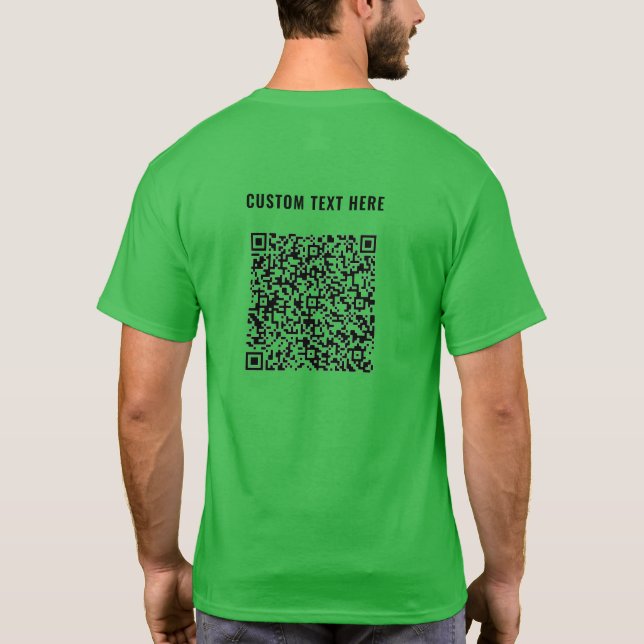 Your QR Code with Custom Text Personalized T-Shirt (Back)