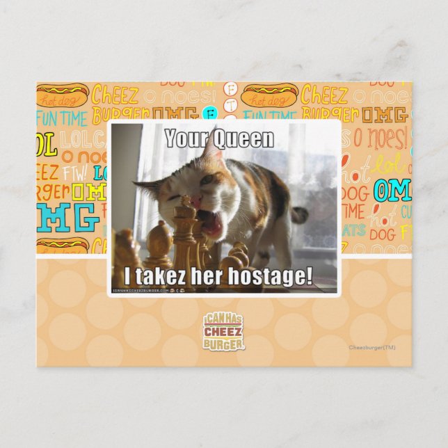 Your Queen, I takez her hostage Postcard (Front)