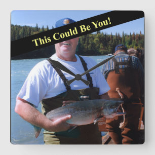 Your Record Fish Photo Square Wall Clock