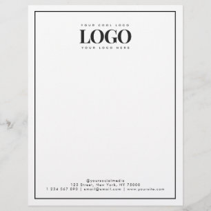 Your Rectangle Business Logo Here Minimal Border Letterhead