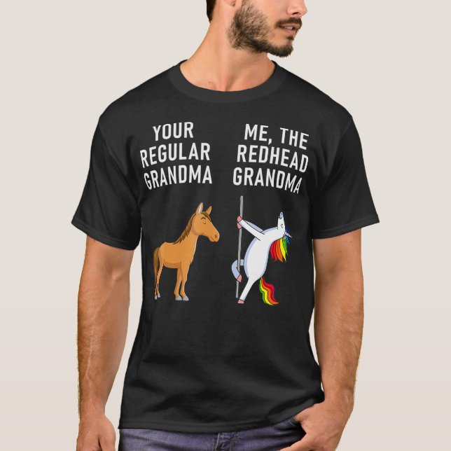 Your Regular Grandma Me The Redhead Grandma Horse  T-Shirt (Front)