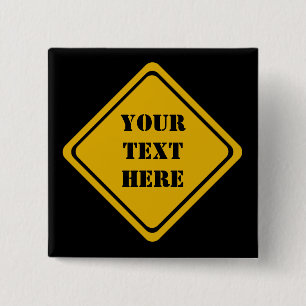 your road sign 2 inch square button