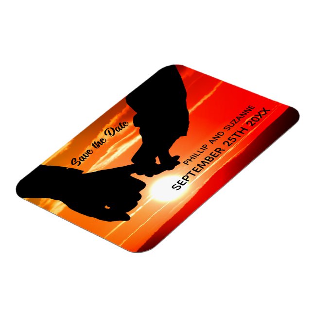 Your Romantic Photo Custom Save the Date Magnet (Left Side)