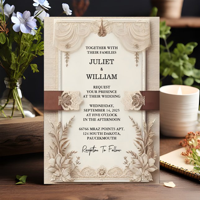 Your Satin Fabric Velvet Lace Linen Paper Wedding Invitation (Creator Uploaded)