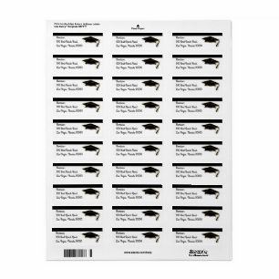 Your School Colour Black Graduation Cap Monogram