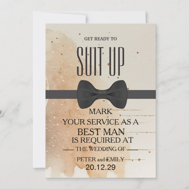 Your Service as a Best Man Invitation (Front)