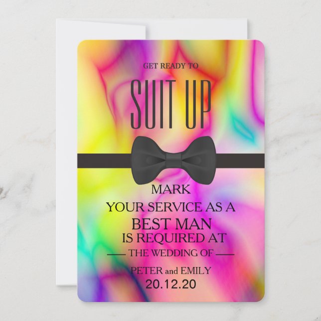 Your Service as a Best Man Invitation (Front)