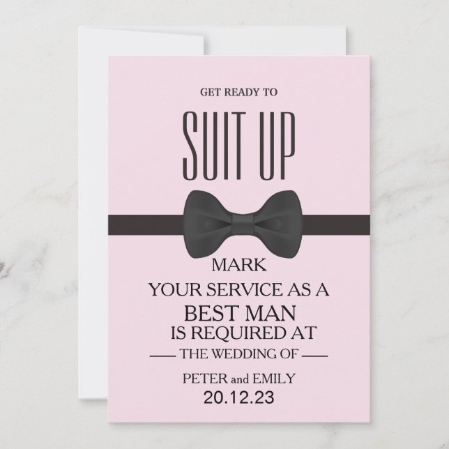 Your Service as a Best Man Invitation (Front)