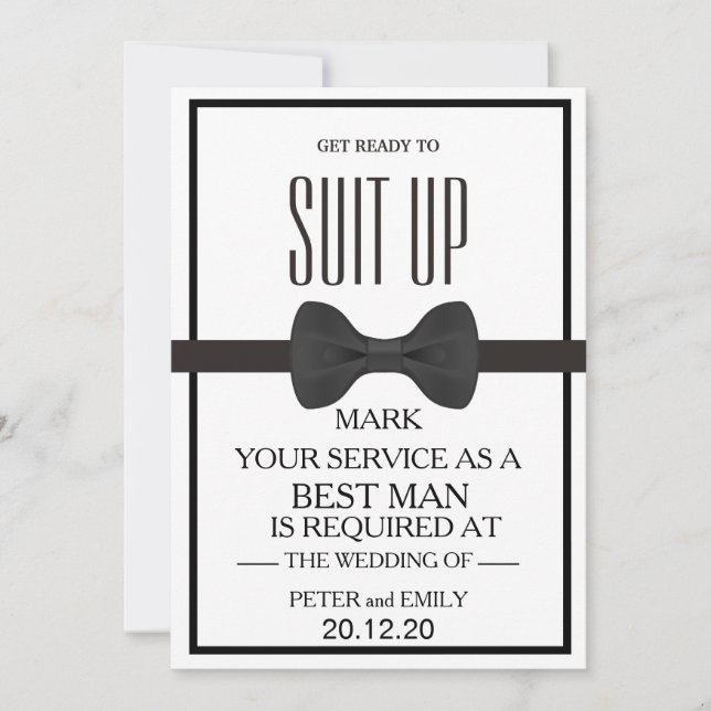 Your Service as a Best Man Invitation (Front)
