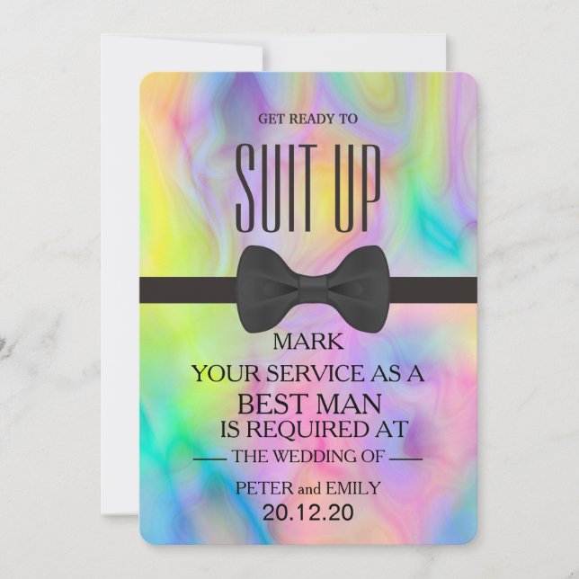 Your Service as a Best Man Invitation (Front)
