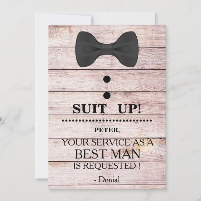 Your Service as a Best man Request Invitation (Front)