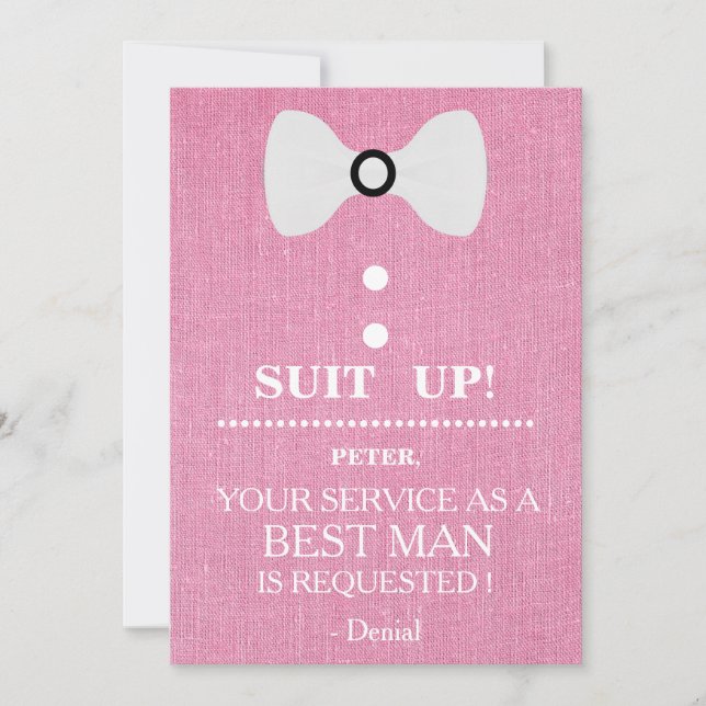 Your Service as a Best man Request Invitation (Front)
