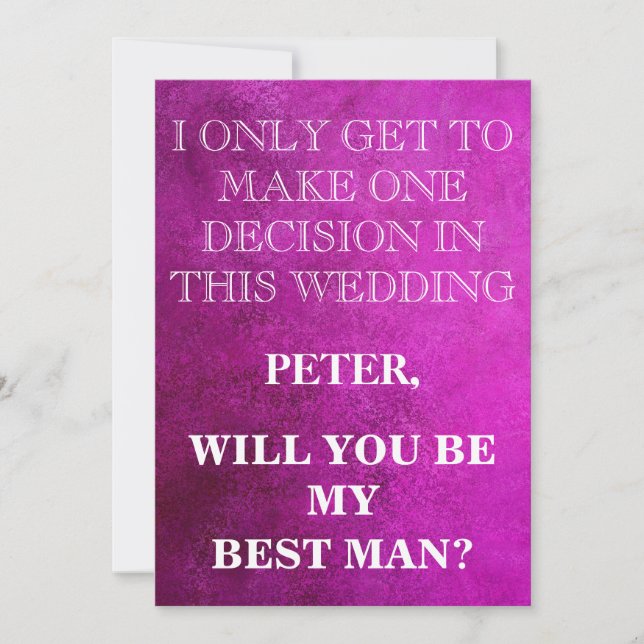 Your Service as a Best Man Request Invitation (Front)