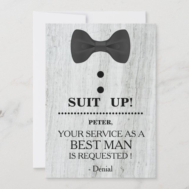 Your Service as a Best man Request Invitation (Front)
