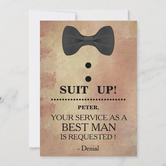 Your Service as a Best man Request Invitation (Front)