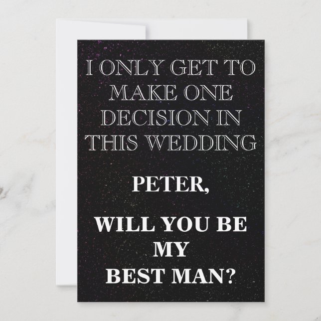 Your Service as a Best Man Request Invitation (Front)