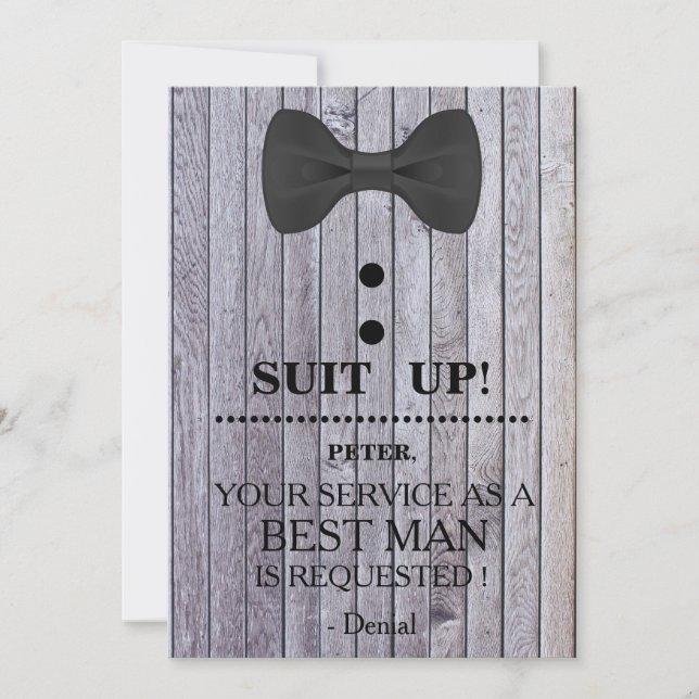 Your Service as a Best man Request Invitation (Front)