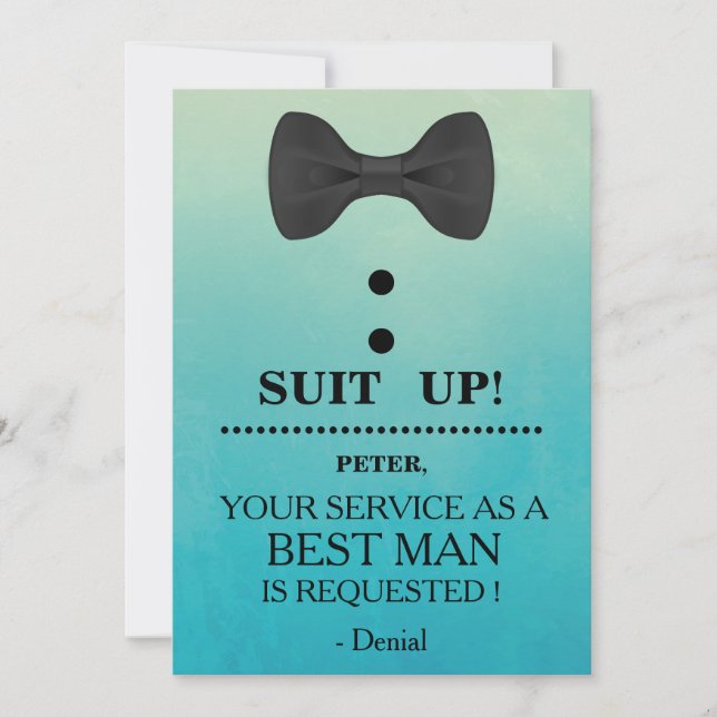 Your Service as a Best man Request Invitation (Front)