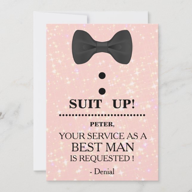 Your Service as a Best man Request Invitation (Front)