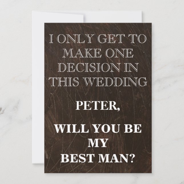 Your Service as a Best Man Request Invitation (Front)