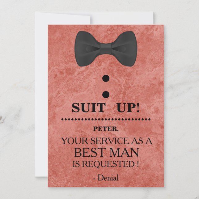 Your Service as a Best man Request Invitation (Front)