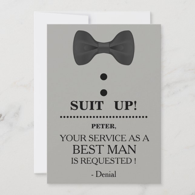 Your Service as a Best man Request Invitation (Front)