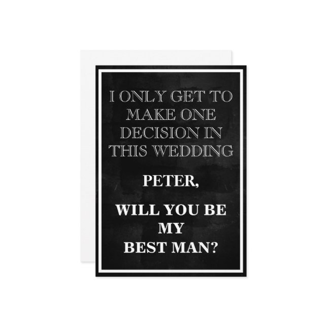 Your Service as a Best Man Request Invitation (Front/Back In Situ)