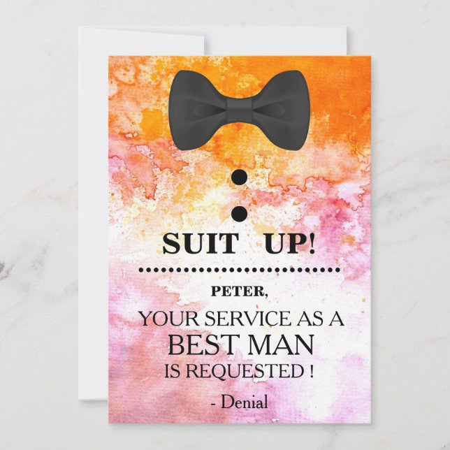 Your Service as a Best man Request Invitation (Front)