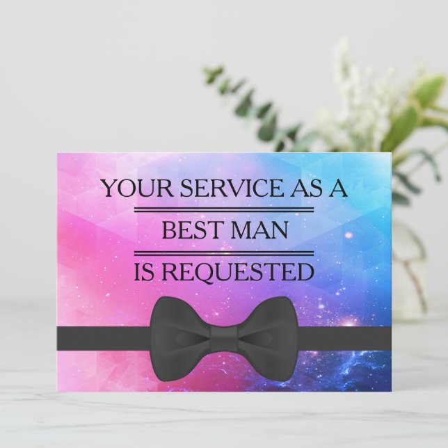 Your Service as a Groomsman Best Man Request Invit Invitation (Standing Front)