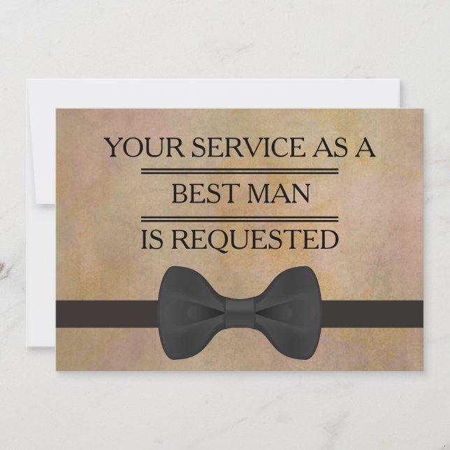 Your Service as a Groomsman Best Man Request Invit Invitation (Front)