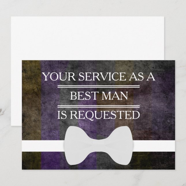 Your Service as a Groomsman Best Man Request Invit Invitation (Front/Back)