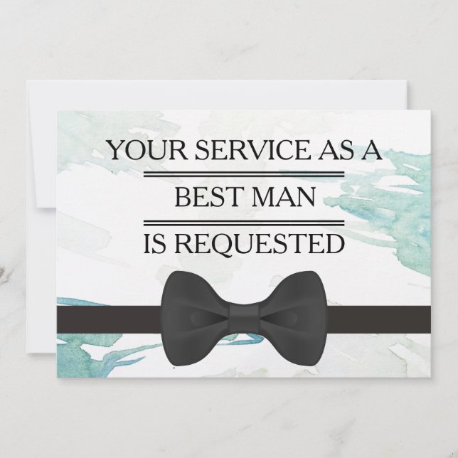 Your Service as a Groomsman Best Man Request Invit Invitation (Front)