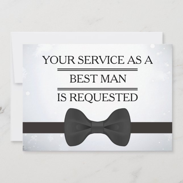 Your Service as a Groomsman Best Man Request Invitation (Front)