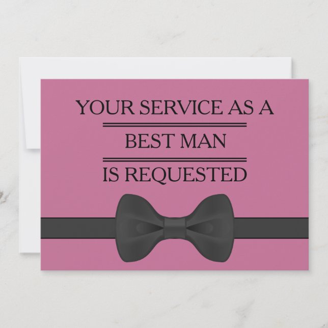 Your Service as a Groomsman Best Man Request Invitation (Front)