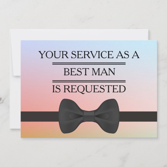 Your Service as a Groomsman Best Man Request Invitation (Front)
