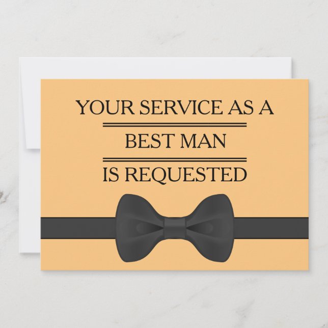 Your Service as a Groomsman Best Man Request Invitation (Front)