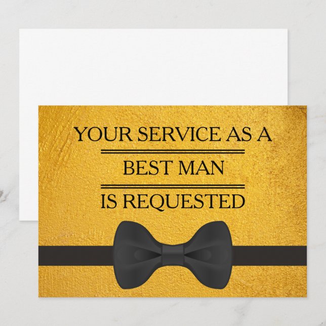 Your Service as a Groomsman Best Man Request Invitation (Front/Back)