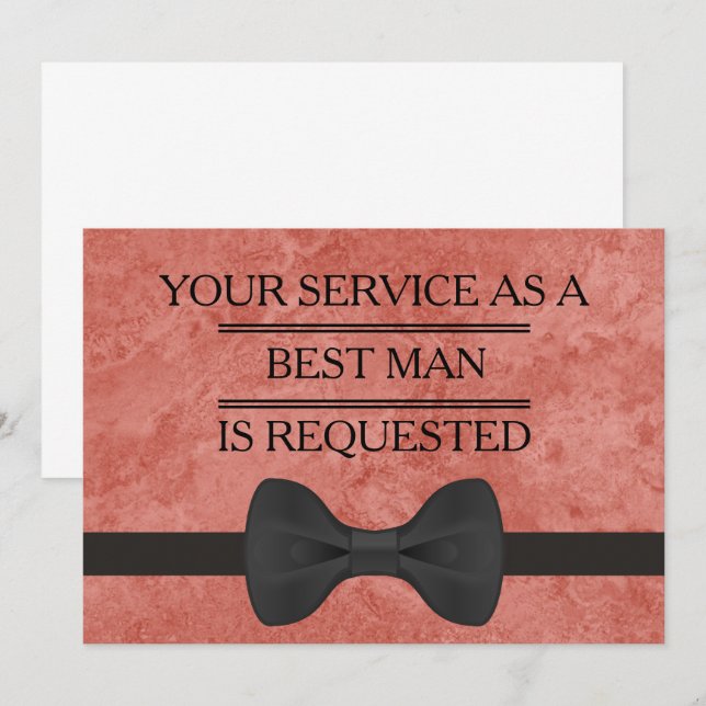Your Service as a Groomsman Best Man Request Invitation (Front/Back)