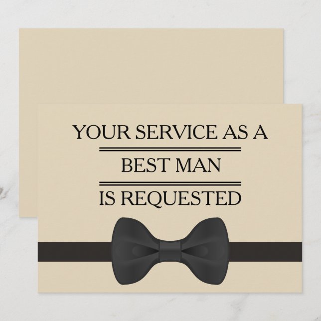 Your Service as a Groomsman Best Man Request Invitation (Front/Back)
