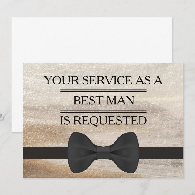 Your Service as a Groomsman Best Man Request Invitation (Front/Back)