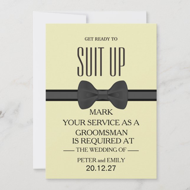 Your Service as a Groomsman Invitation (Front)
